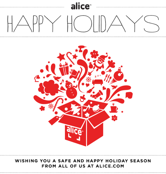 happy holidays from alice.com